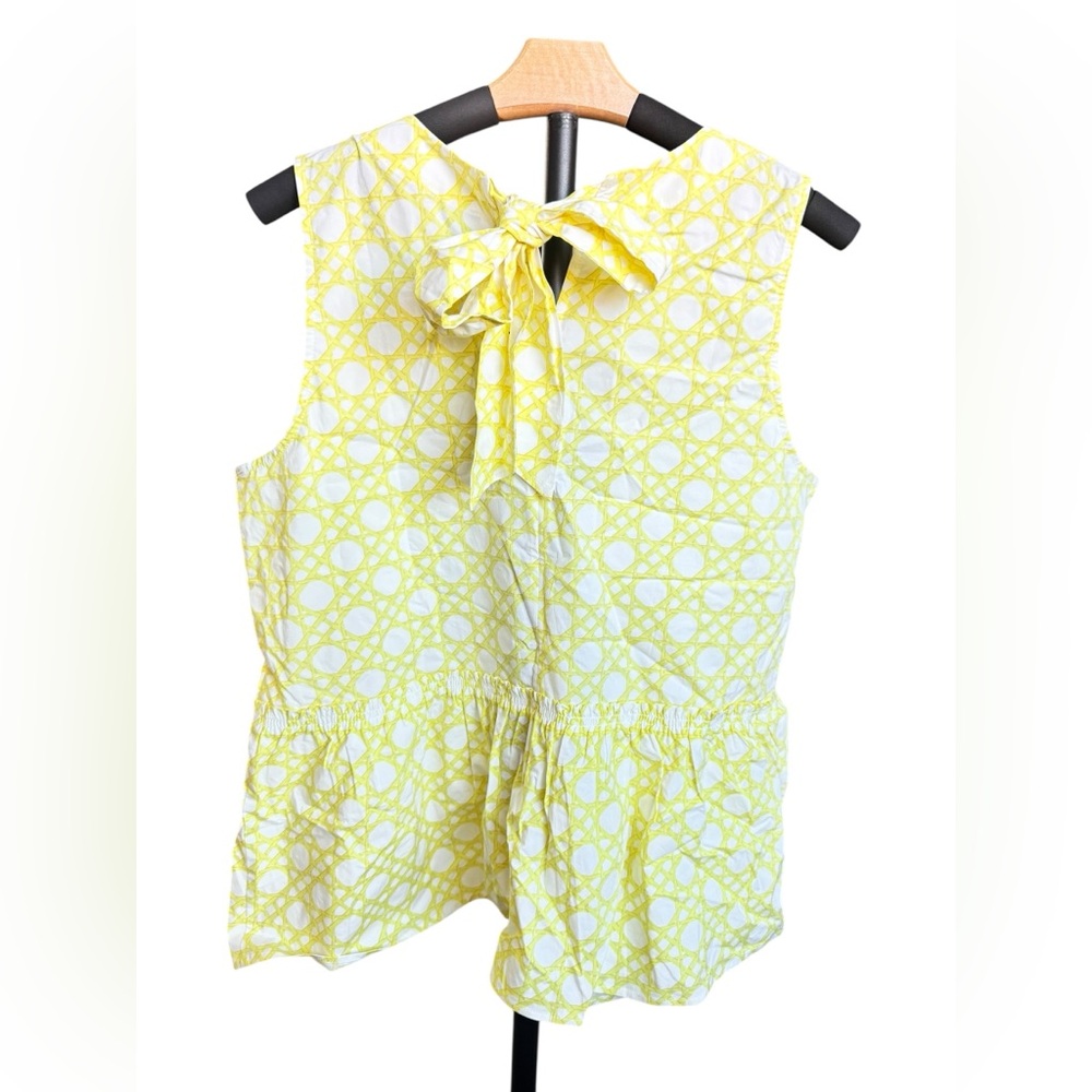 NWT Ann Taylor butter Yellow ruffle Blouse with tie in back size large